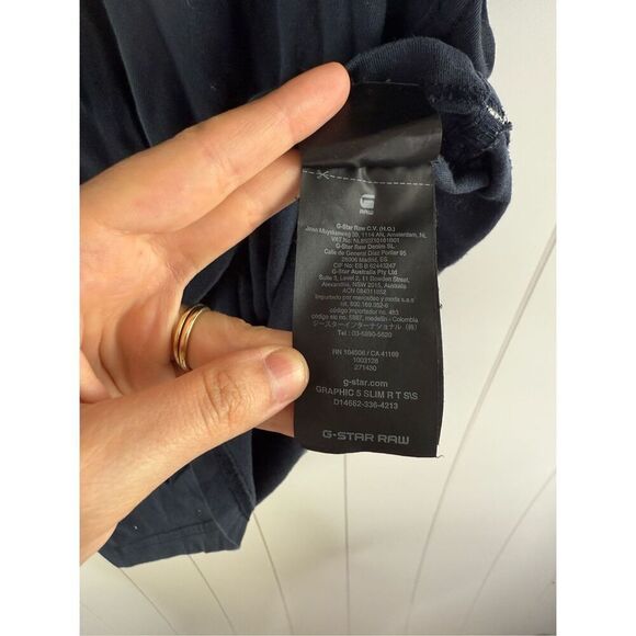 G-Star Raw Organic Cotton Sustainable Graphic 5 Slim T-Shirt Size XXL Navy - Picture 8 of 12